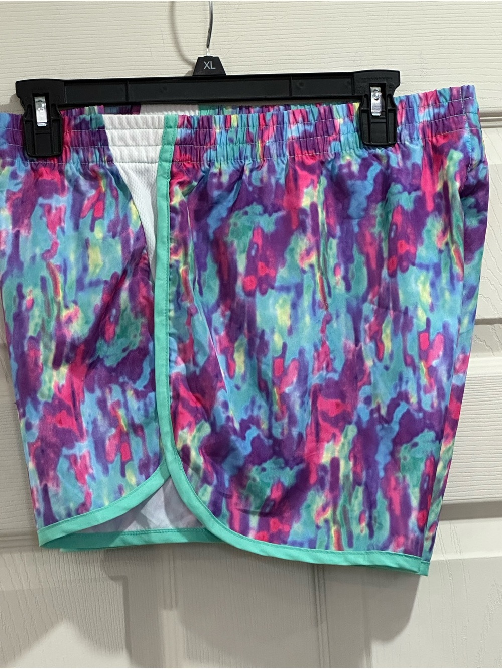 Zone Pro Multicolor Tie-Dye Athletic Shorts with Aqua Trim